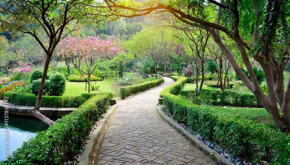 Fototapeta premium A beautiful nature with garden