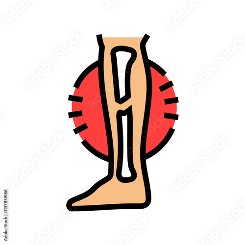 broken leg fracture injury color icon vector. broken leg fracture injury sign. isolated symbol illustration