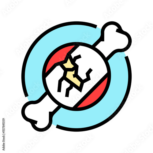 bone crack fracture injury color icon vector. bone crack fracture injury sign. isolated symbol illustration