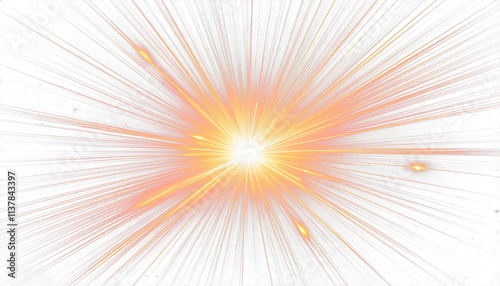 The Effect of a Brilliant Flash of Flickering Light on a White Canvas with Radiant Rays