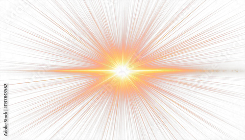The Effect of a Brilliant Flash of Flickering Light on a White Canvas with Radiant Rays