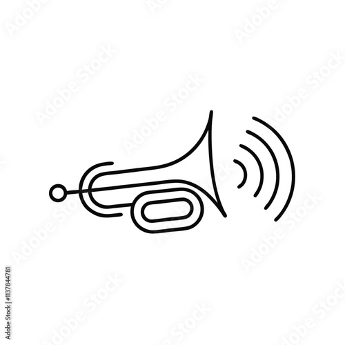 a black and white line drawing of a trumpet