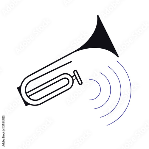 a black and white line drawing of a trumpet
