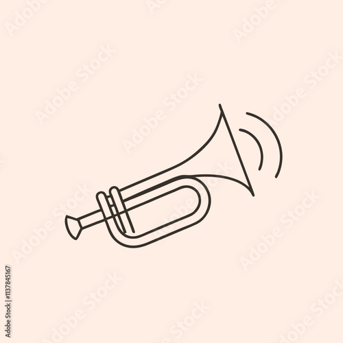 a black and white line drawing of a trumpet