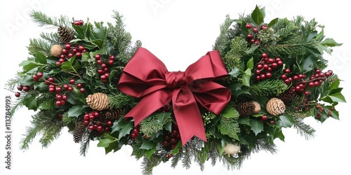 Wallpaper Mural Holiday door wreath made with natural greenery and festive berries for seasonal decoration Torontodigital.ca