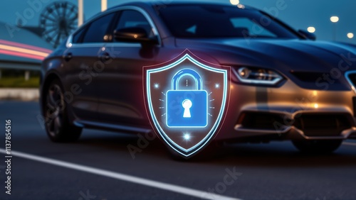 Advanced car security system provides reliable protection for vehicles at night in urban settings