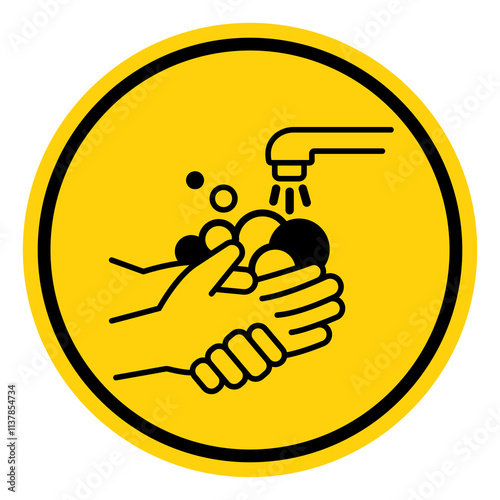 Please Wash Your Hand Symbol Sign, Vector Illustration, Isolate On White Background Label. EPS10