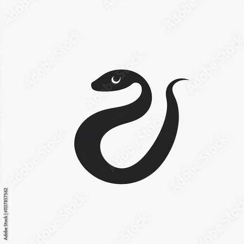 Wallpaper Mural Simple black snake icon, coiled, minimalist design. Torontodigital.ca