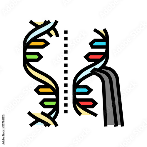 genome editing genetic engineering color icon vector. genome editing genetic engineering sign. isolated symbol illustration