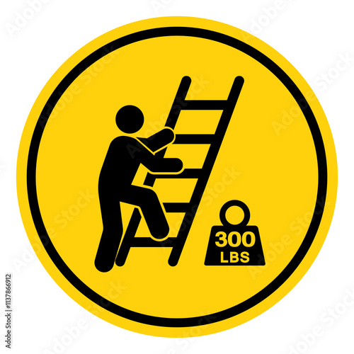 Type Ladder Maximum Load 300 LBS Symbol Sign, Vector Illustration, Isolate On White Background Label. EPS10