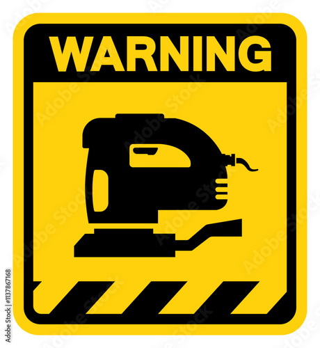 Sanding Machine Warning Sign, Vector Illustration, Isolate On White Background Label. EPS10