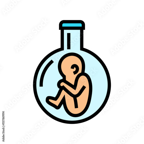 test tube baby genetic engineering color icon vector. test tube baby genetic engineering sign. isolated symbol illustration