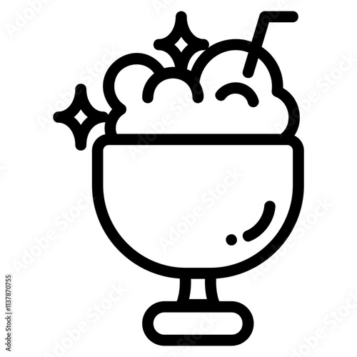 Milkshake outline style icon