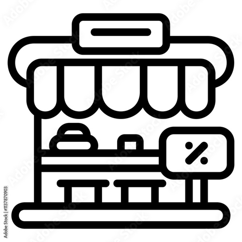 Street shop outline style icon