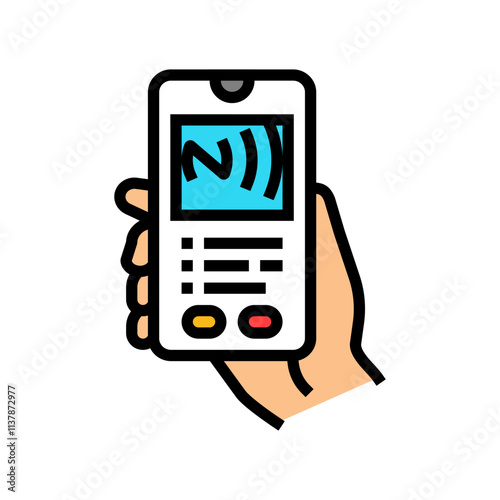 contactless payment nfc technology color icon vector. contactless payment nfc technology sign. isolated symbol illustration