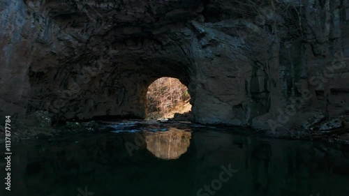 Flying around the largest natural bridge in Slovenia - Rakov Škocjan, Slovenija / Slovenia, drone video