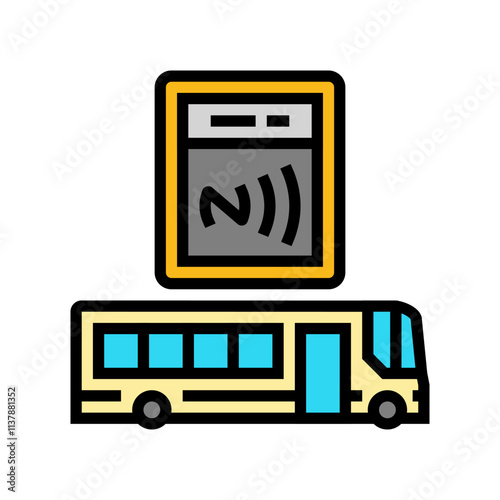 phone tapping object nfc technology color icon vector. phone tapping object nfc technology sign. isolated symbol illustration