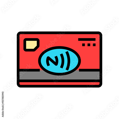 smart card nfc technology color icon vector. smart card nfc technology sign. isolated symbol illustration