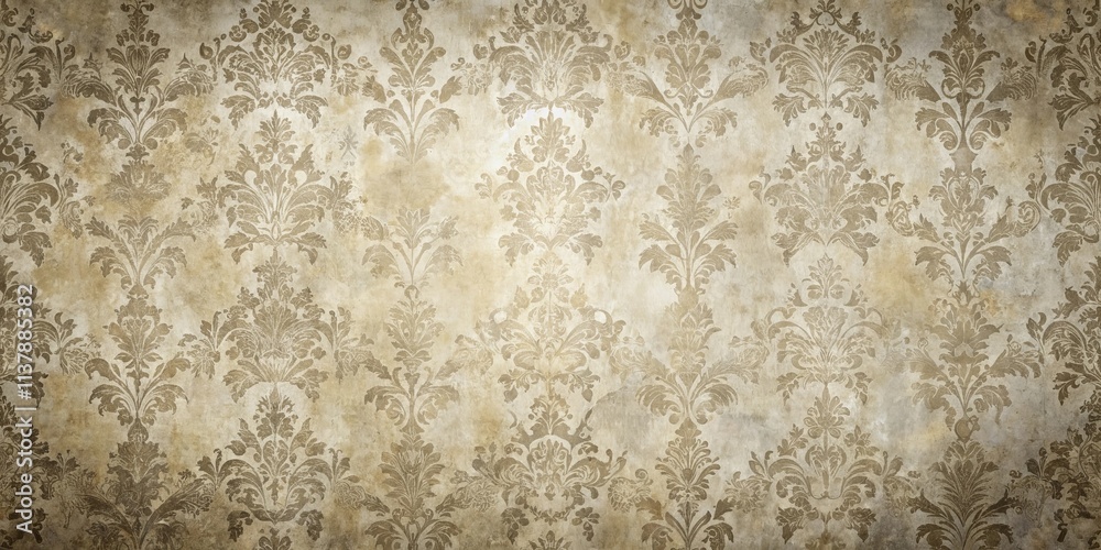 Fototapeta premium Antique Damask Wallpaper Texture Elegant Vintage Floral Pattern Background