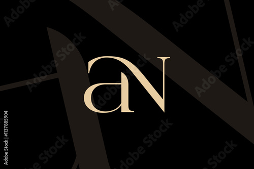 AN or NA letter logo icon design. Classic style luxury initials monogram.