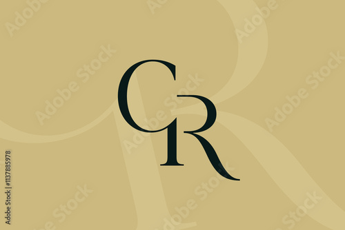 CR or RC letter logo icon design. Classic style luxury initials monogram.