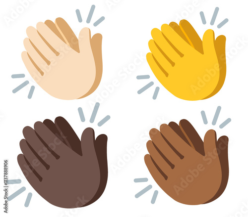 different colored clapping hands emoticons