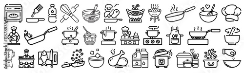 Cooking and kitchen Related editable icon pack