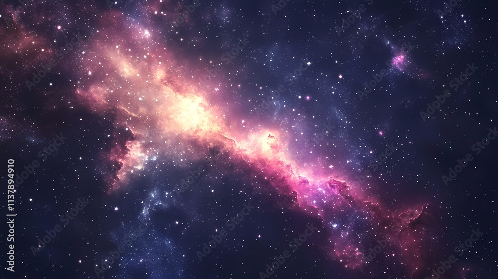 Fototapeta premium A stunning view of a colorful galaxy filled with stars and cosmic dust.