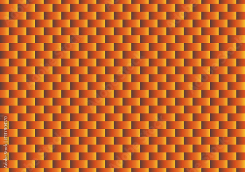 Fondo de pared de ladrillos en naranja degradado. Fábrica en naranja degradado
