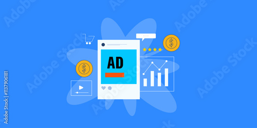 Social media advertising analytics, creative ad content for sponsored post, engagement rate, web traffic and conversion strategy.