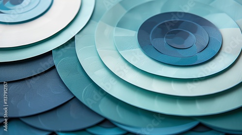 Abstract background of overlapping blue and teal circles. photo