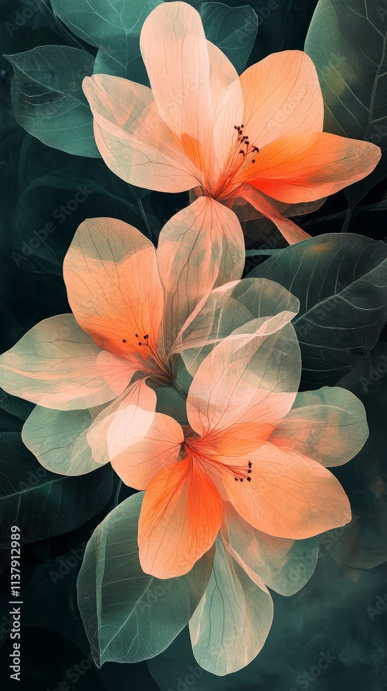Fototapeta premium abstract flower background. flowers made with color filters