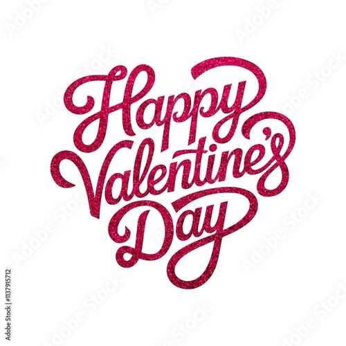 Happy Valentines day text Lettering heart shape
