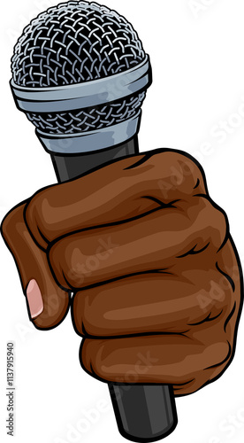 Microphone Fist Hand Comic ...