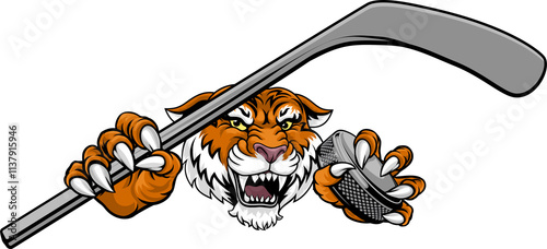Photography Tiger Ice Hockey Team Sports Cartoon Mascot