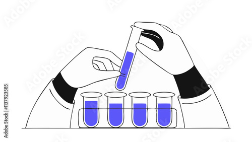 Chemist Mixing Solutions with Measuring Cylinder. Perfect for: Educational workshops, science fairs