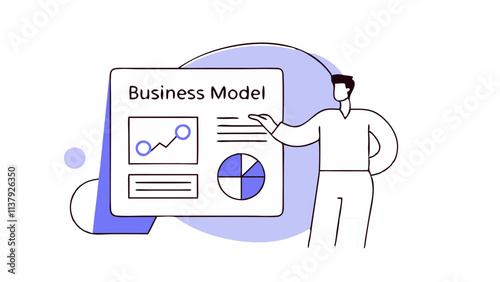 Entrepreneur Showcasing New Business Model. Perfect for: Business meetings, startup pitches