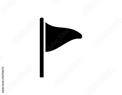 Simple black flag icon, often used to symbolize warning, alert, or notification.