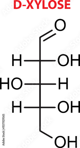 Vector Of D-Xylose Chemical Structure