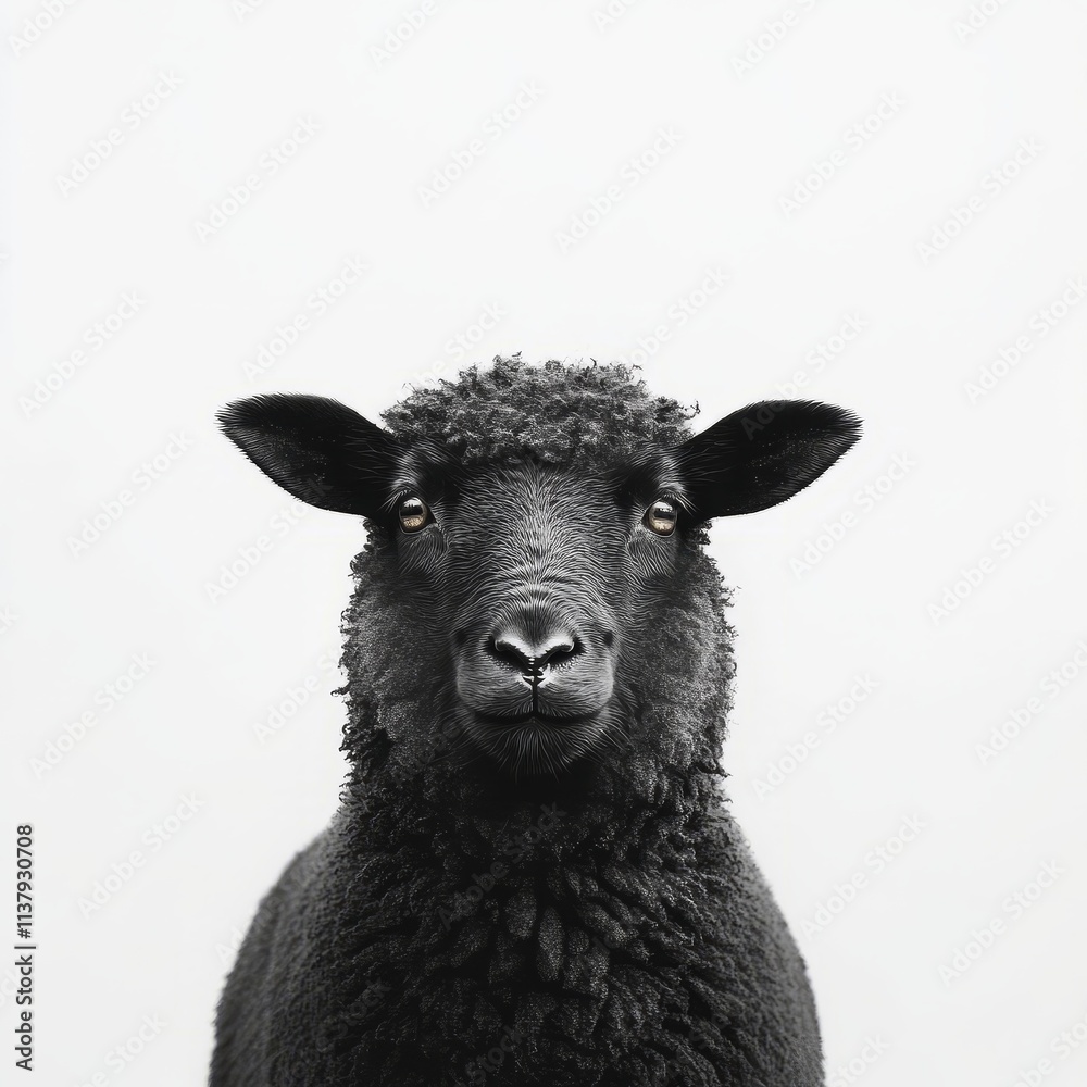 black sheep isolated on white background black sheep isolated on white background