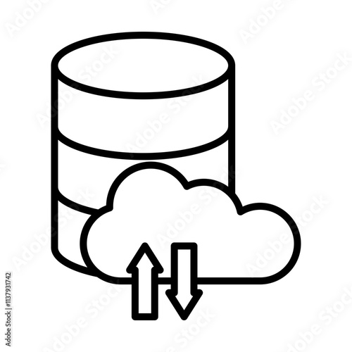 Cloud Database line icon photo