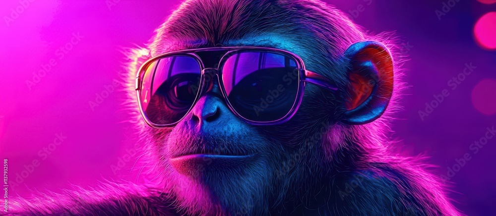 Monkey wearing sunglasses