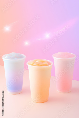 Sipping cosmic bubble milk tea, galactic , beverage photography, celestial setting, whimsical perspective, modern aesthetic