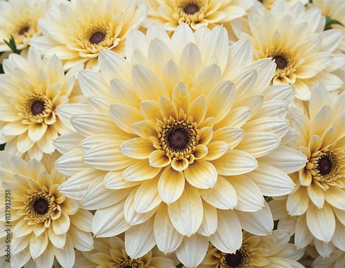 Detailed flower patterns, focusing on petals and stems