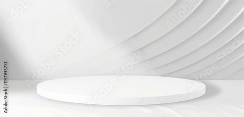Abstract white empty room studio background for product display presentation  vector illustration design. Product presentation pedestal clean fresh advertising background for web products  space