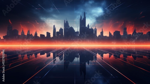 Dawn of the Cyberpunk City: A Skyline Illuminated by Neon Lights