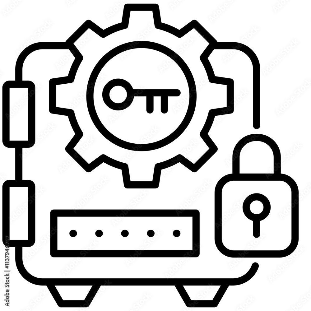 Fototapeta premium Password Manager line icon
