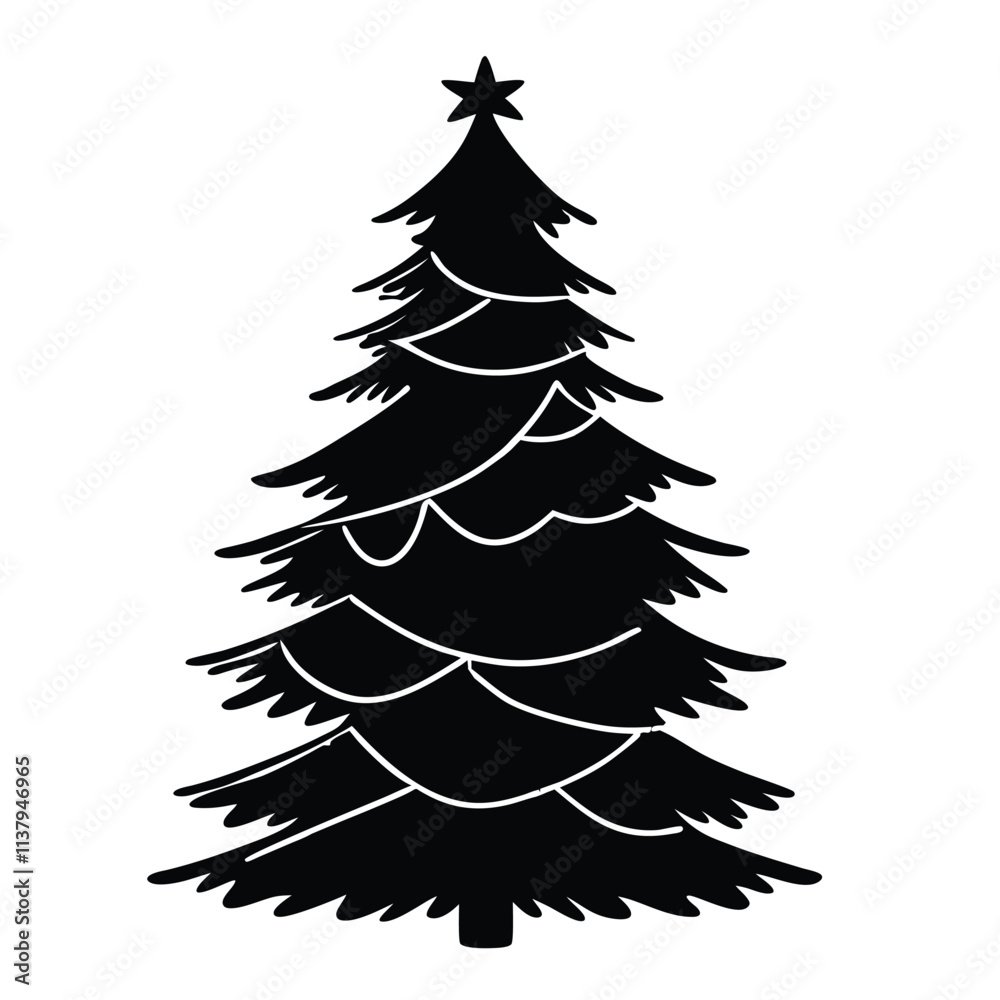 Christmas tree silhouette vector design Christmas tree silhouette vector design