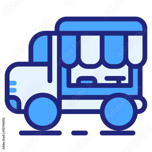 Food truck blue style icon