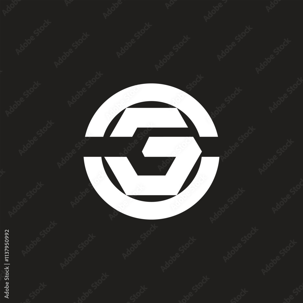 Creative letter G logo hexagon shape inside circle shape unique icon design template Creative letter G logo hexagon shape inside circle shape unique icon design template